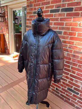 Gorgeous Calvin Klein Soft Black Puffer Coat Please See Measurments. Runs Large